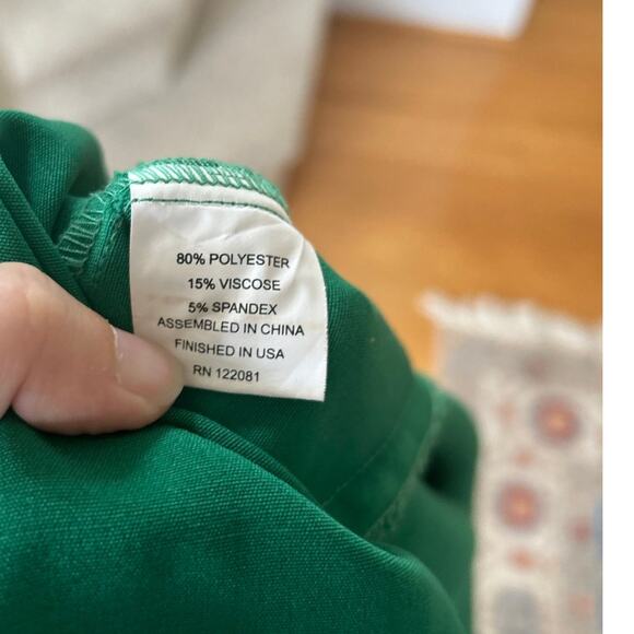 Tatyana Emerald Green & Red Polka Dot Ruffle Hem Sheath Vintage Pinup Rockabilly - Picture 6 of 7